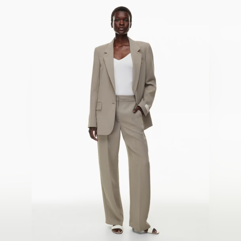 Aritzia Taupe Wide-Leg Trousers